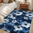 thumbnail image 4 of Blue Flowers Area Rugs 4x6 ft Spring Pastoral White Floral Washable Rug Non Slip Indoor Carpet Absorbent Floor Mat for Living Room Bedroom Dining Room, 4 of 9