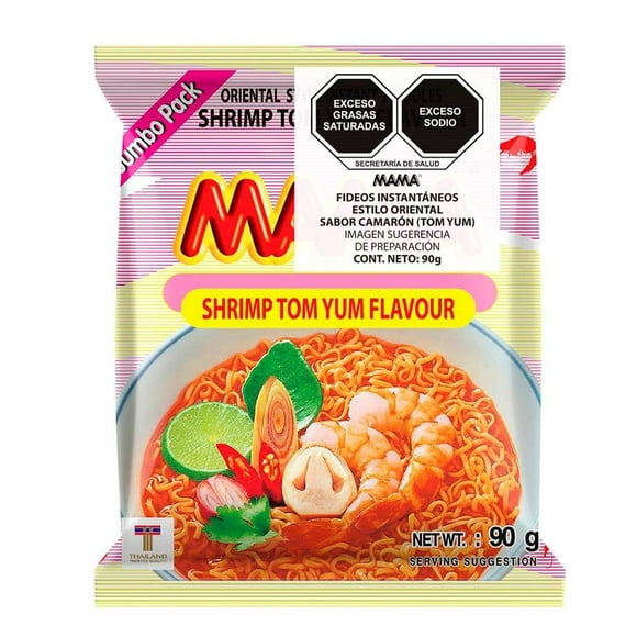 Fideos instantáneos Mama estilo oriental sabor camarón tom yum 90 g