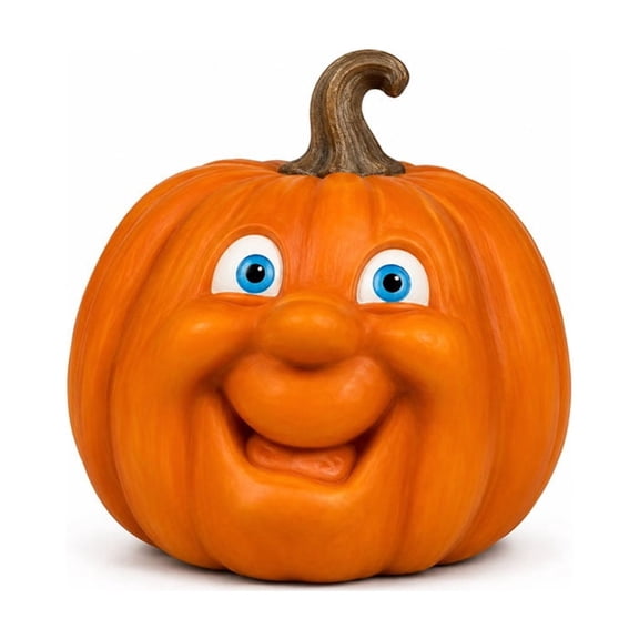 Funny Smiling Pumpkin Figurine Halloween Whimsical Pumpkin Decor Tabletop Ornament for Home Office and Festive Decoration