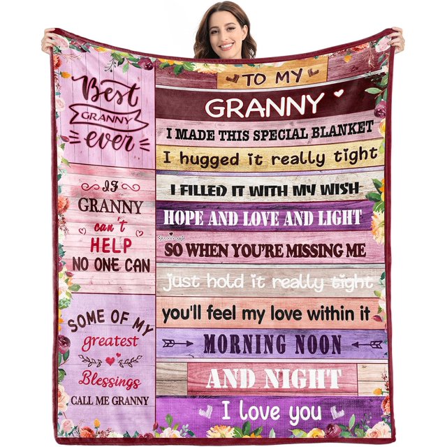 LHSHID Granny Gifts BlanketGranny Christmas Birthday GiftsGranny Gifts from Grandchildren GranddaughterGranny Gifts for GrandmaBest Granny Ever GiftsGranny Throw Blanket 40"x50"