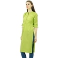 thumbnail image 3 of Phagun Kurti Tunique Unie en Coton Col Mandarin Kurta Blouse Ethnique Décontractée, 3 of 7