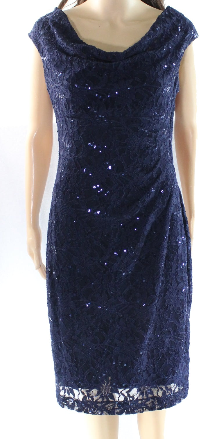 ralph lauren navy lace dress