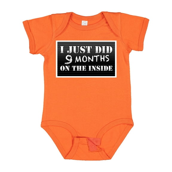 Inktastic 9 Months on the Inside Boys or Girls Baby Bodysuit