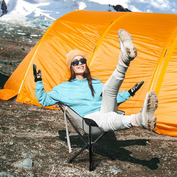 Folding Camping Chairs Lightweight, Compact Camping Chair Collapsible for Outside, Foldable Chair Portable for Outdoor Camp, Backpacking, Hiking, Beach, Supports 200lbs