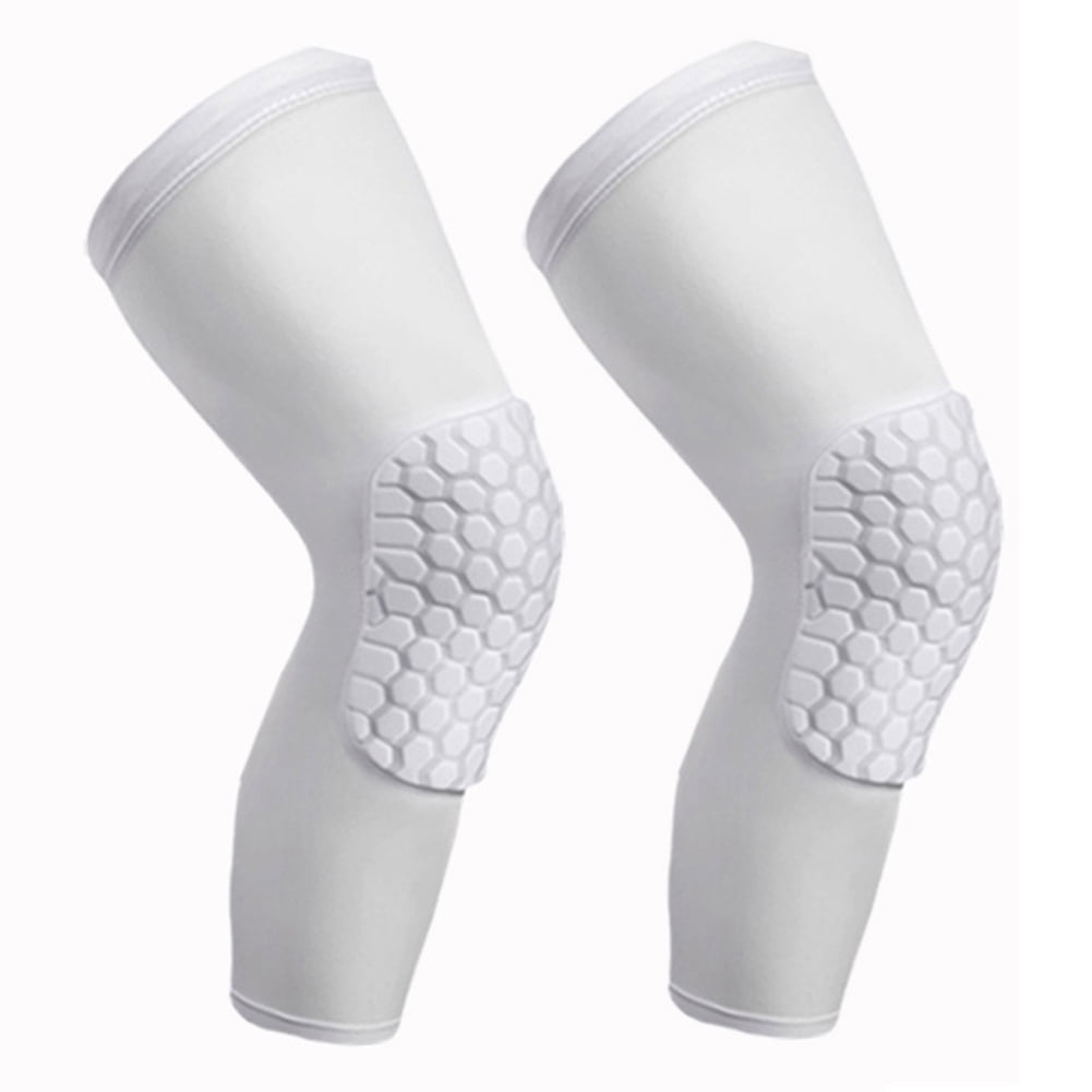2 Pcs Strengthen Honeycomb Kneepad Crashproof Antislip Leg Knee Long Sleeve Protective Pads for Basketball Sport Oriskey 1 Pair 