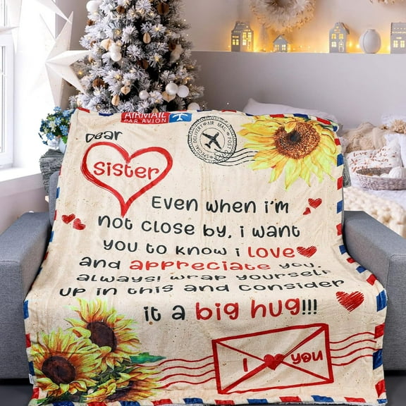 Luxury Blanket 50x60, Sister Gifts for Christmas, Sister Gifts, Sister Blanket, Sister Birthday Gifts from Sister, Sister Gifts for Christmas