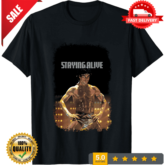 Staying Alive (1983) Movie Poster Inspired T-Shirt Retro 80s Tee, NEW TRENDING ITEM-TH82687
