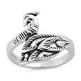 thumbnail image 3 of 925 Sterling Silver Oxidized Platinum Plated Peacock Women Valentines Day Gifts Ring, 3 of 4