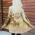 thumbnail image 2 of DDAPJ pyju Christmas Cardigan for Women 2025 Funny Snowflake Santa Print Tops Lightweight Casual Open Front Long Sleeve Cardigans Khaki M, 2 of 6