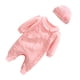 thumbnail image 3 of 2 piezas de monos de algodón para bebés de 80 cm, con mangas, para primavera y otoño, con gorro para niñas recién nacidas (rosa), 3 of 5