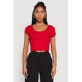 thumbnail image 2 of Women's Waffle Knit Short Sleeve Crop Top, 2 of 4