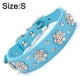 thumbnail image 2 of Lindo collar para perro y gato con diamantes de imitación y flores, collar brillante de cuero PU, 2 of 5