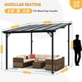 thumbnail image 7 of JolyDale 10’x 10’ Hardtop Gazebo, Outdoor Wall-mounted Pergola for Garden, Patio, Backyard, Gray, 7 of 7