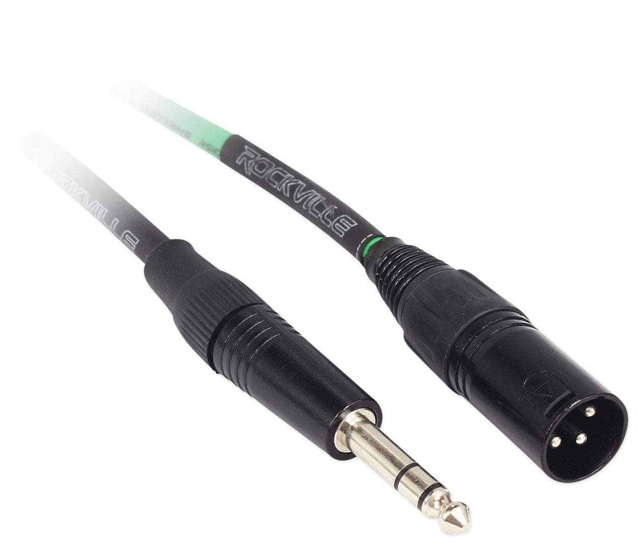 8 Rockville RCXMB20-G Green 20' Male REAN XLR to 1/4'' TRS Balanced Cables