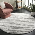 thumbnail image 2 of SAFAVIEH Tahoe Tyson Abstract Shag Area Rug, Ivory/Dark Gray, 6'7" x 6'7" Round, 2 of 10