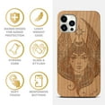 thumbnail image 4 of Case Yard Wooden Case Outside Soft TPU Silicone Slim Fit Shockproof Wood Phone Cover for Girls Boys Men and Women Supports Wireless Charging Beautiful Athena Design case for iPhone-11-Pro-Max, 4 of 7