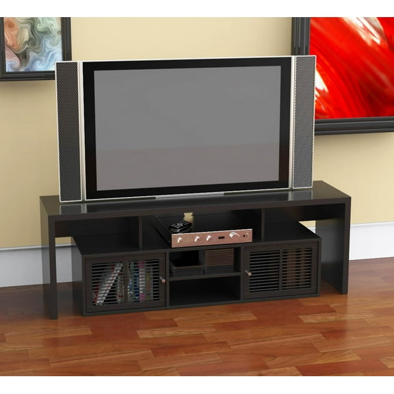 Convenience Concepts Designs2Go Lexington 59" TV Stand in Black Wood Finish