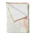 thumbnail image 2 of Pink and White Soft Flannel Fleece Blanket, Pastel Colored Springtime Frame with Hand Drawn Tulip and Green Leaves, Cozy Plush for Indoor and Outdoor Use, 60" x 80", Peach Pink Green, by Ambesonne, 2 of 5
