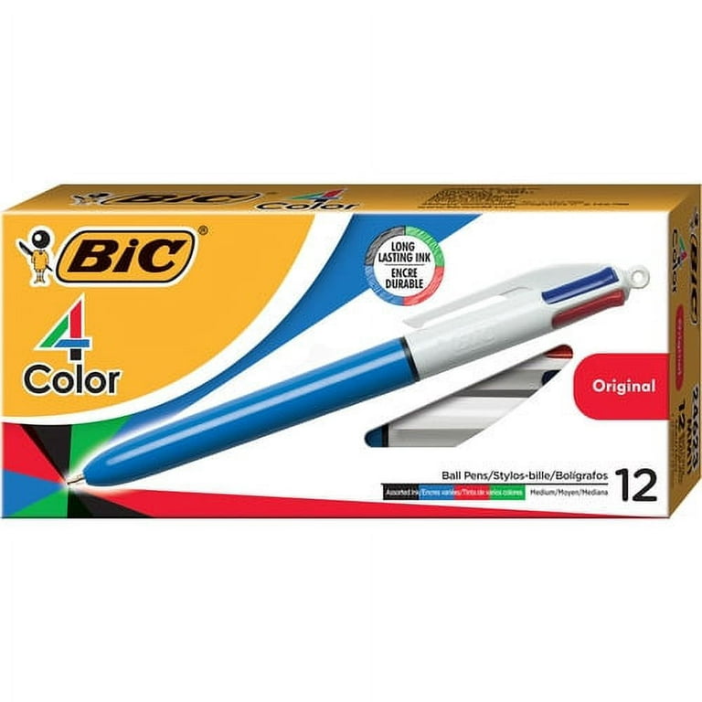 BIC 4-Color Retractable Pen - Medium Pen Point - Refillable