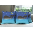 thumbnail image 6 of Ambesonne Animal Throw Pillow Cover 4 Pack, Whale in Ocean and Star, 20", Blue Grey and Pale Blue, 6 of 7