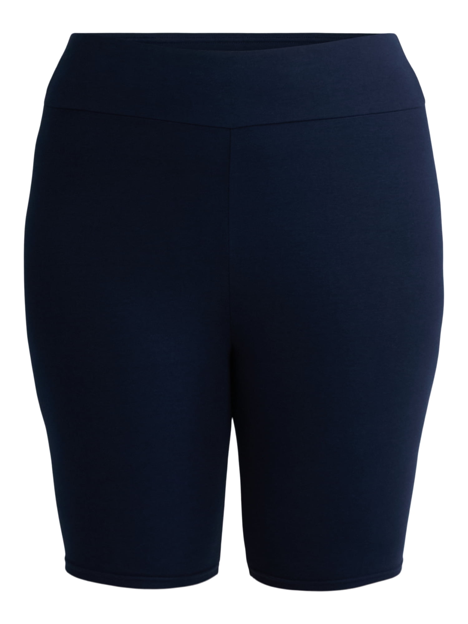 Terra & Sky Women’s Plus Size Bike Shorts, 10" Inseam, 2-Pack, Sizes 0X-5X
