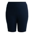 thumbnail image 2 of Terra & Sky Women’s Plus Size Bike Shorts, 10" Inseam, 2-Pack, Sizes 0X-5X, 2 of 7