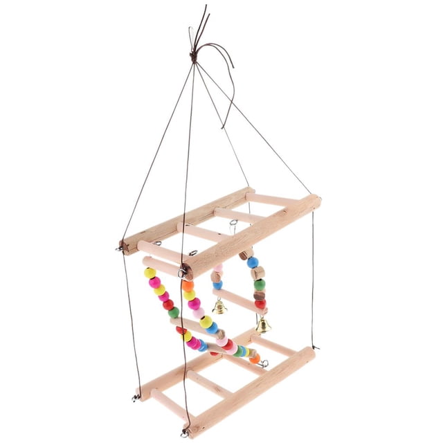 Juego de juguetes para pájaros, escalera de madera, hamaca cálida para invierno, cama nido, loro, , Cuerda Zulema Bird Parrot Columpio de madera