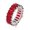 Silver-Red, variant on 8 Color Square Cut Cz Band Women's White Gold Filled Engagement Ring Size 6-9
