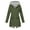 Army Green, variant on Women's Lightweight Waterproof Fleece Lined Hooded Softshell Rain Jacket, Warm Windbreaker Long Coat Hot Pink M