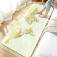 thumbnail image 2 of Map Bathroom Rugs, Teal Asia Europe South City Topography America Africa Japan Bathroom Rugs Set, Map of World Bathroom Rug Mat 17X48inch, Extra Soft and Absorbent Bath Rugs, 2 of 3