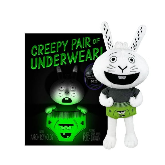 Creepy Pair of Underwear! 14" Jasper Rabbit Plush & Hardcover Book Set