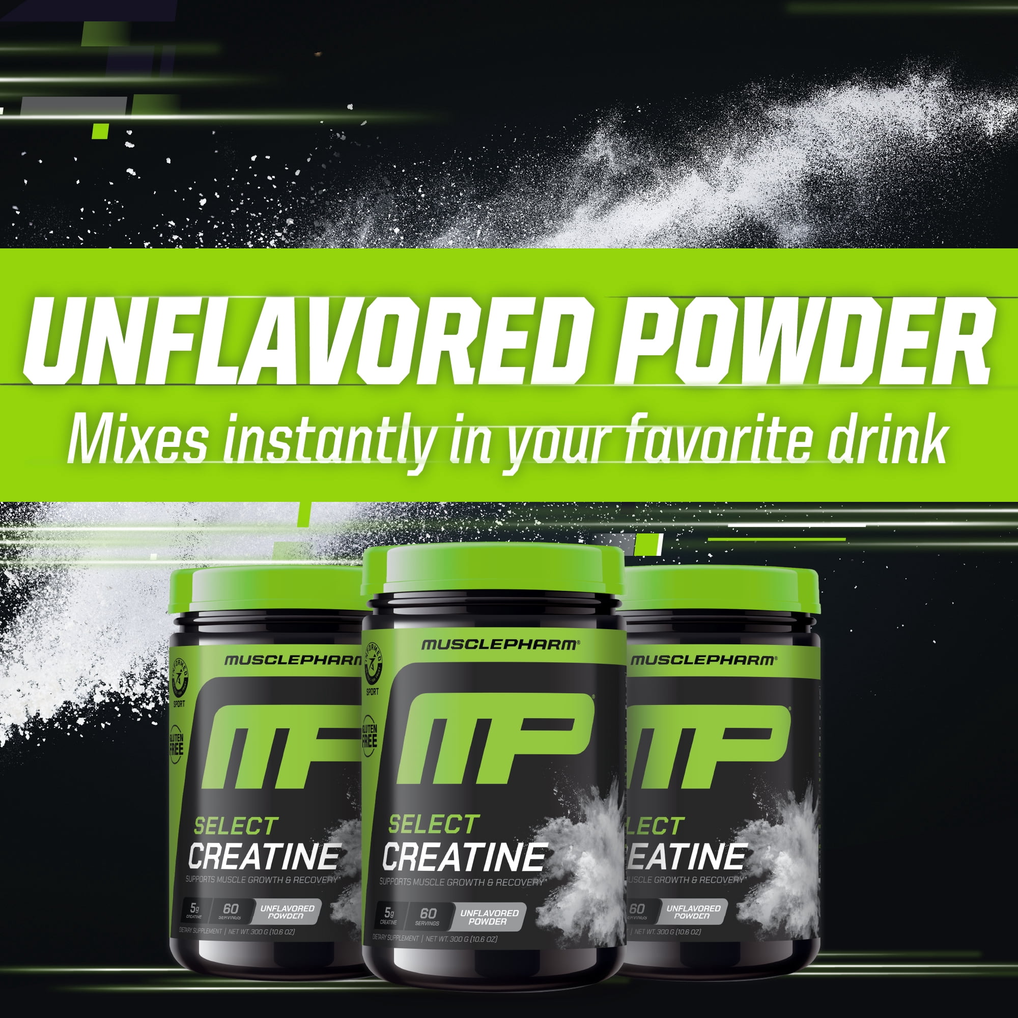 Musclepharm Essentials Creatine Monohydrate Powder, Pre Workout Muscle Builder & Post Workout Muscle Recovery Supplements