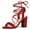 Red, variant on BLISSFUL STEP Women's Shoes Faux Suede Lace Up Block Heel Slingback Open Toe Sandals Beige 7