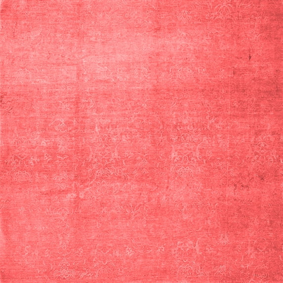 Ahgly Company Indoor Square Abstract Red Contemporary Area Rugs, 6' Square