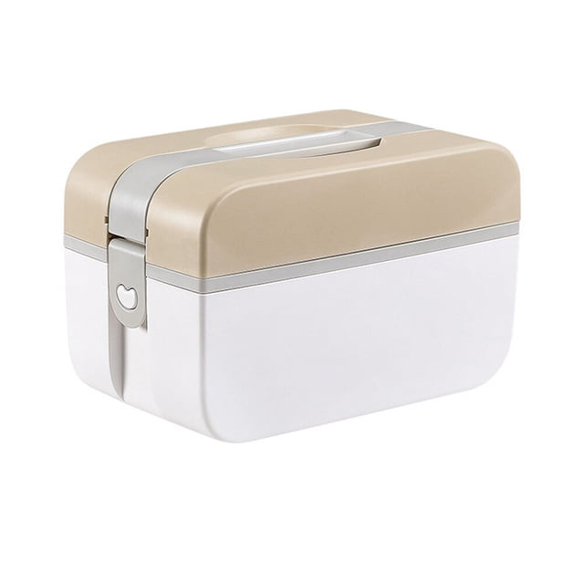 Shisuyan Boîte à Médicaments d'Urgence en Plastique Grande Capacité Boîte de Rangement Multifonctionnelle (Marron, Taille m)