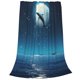thumbnail image 2 of Balery Night Sky Moon Dolphin Manta de Felpa Suave y Acogedora – Cobija de Franela Aterciopelada para Cama, Lavable y Cálida para Sofá, Mascotas, Transpirable-50"x40", 2 of 7