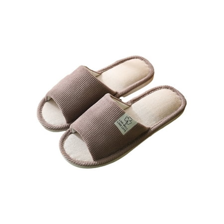 

Welliumy Womens House Shoe Memory Foam Slippers Slip On Clog Slipper Casual Flat Shoes Indoor Outdoor Cotton Breathable Slides Corduroy Coffee 8.5-9