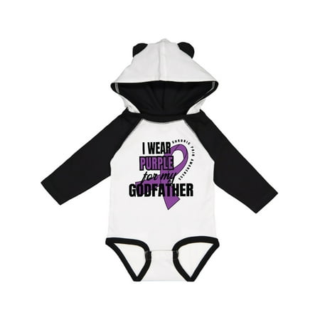 

Inktastic Chronic Pain I Wear Purple For My Godfather Gift Baby Boy or Baby Girl Long Sleeve Bodysuit