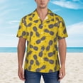 thumbnail image 4 of Daiia Summer Pineapple Hawaiian Shirt for Men Gentle Cotton Regular Short Sleeve Casual-Large, 4 of 9