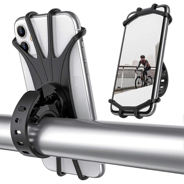 Soporte para teléfono de bicicleta, soporte para manillar de motocicleta, soporte de silicona para teléfono de bicicleta con rotación de 360 grados