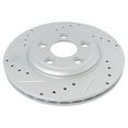 thumbnail image 2 of TRQ Front and Rear Performance Brake Rotors Set Premium G-Coated Cross Drilled & Slotted Fits Select 2002-2005 Ford Thunderbird 2000-2005 Jaguar S-Type 2000-2006 Lincoln LS, 2 of 5