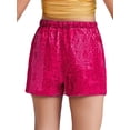 thumbnail image 4 of inlzdz Kids Girls Sequins Disco Jazz Hip Hop Ballet Dance Shorts Tumbling Yoga Gym Performance Bottoms Hot Pink 12, 4 of 7