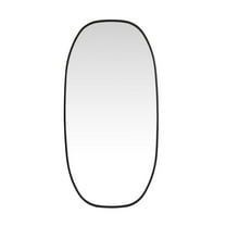 Elegant Decor Metal Frame Oval Mirror 24x48 Inch in Black