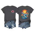 thumbnail image 1 of Lydiaunistar Women's Spring Tops Plus Size Vintage Humor Print Round Neck Short Sleeve T-Shirt - Lightweight Stretch Polyester-Spandex Blend for Summer Gray, 1 of 3
