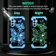 thumbnail image 6 of Casetego for Samsung Galaxy A15 5G Case,Glow in The Dark Three Layer Heavy Duty Shockproof Protection Hard Plastic Bumper+Soft Silicone Protective Case,Black Blue Butterfly, 6 of 7