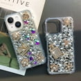 thumbnail image 3 of Compatible with iPhone 14 Case Cute Bling Glitter for Women Girls 3D Rhinestone Dimaond Crystal Girly Handmade Flower Gem Fashion Luxury Shiny Sparkle Phone Case for iPhone 14, 3 of 9