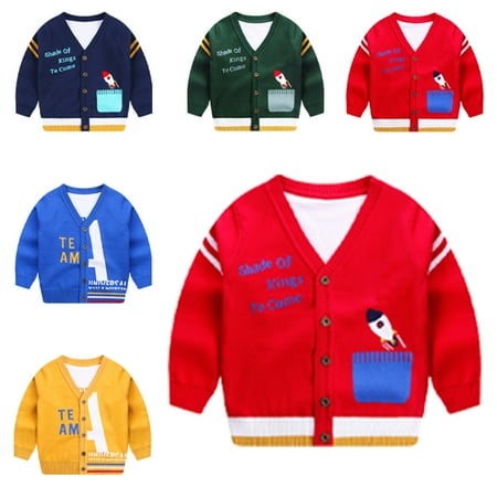 

Esaierr Kids Toddler Boys Girls Knitted Cardigan Coats V-Neck Button Soild Long Sleeve Cotton Baby Knit Sweaters Jacket Outwear for 1-7 Years