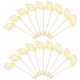 thumbnail image 1 of 60 Pcs Broche à Revers avec Embouts, Feuille Dorée, Plateau Rond Plat en Acier Inoxydable, Accessoires pour Fabrication de Bijoux, Costume DIY, Femmes, Hommes, Badge, Foulard, Chapeau, 1 of 7