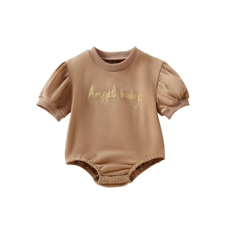 

Binpure Infant Baby Summer Jumpsuit Puff Short-Sleeved Round Neck Romper