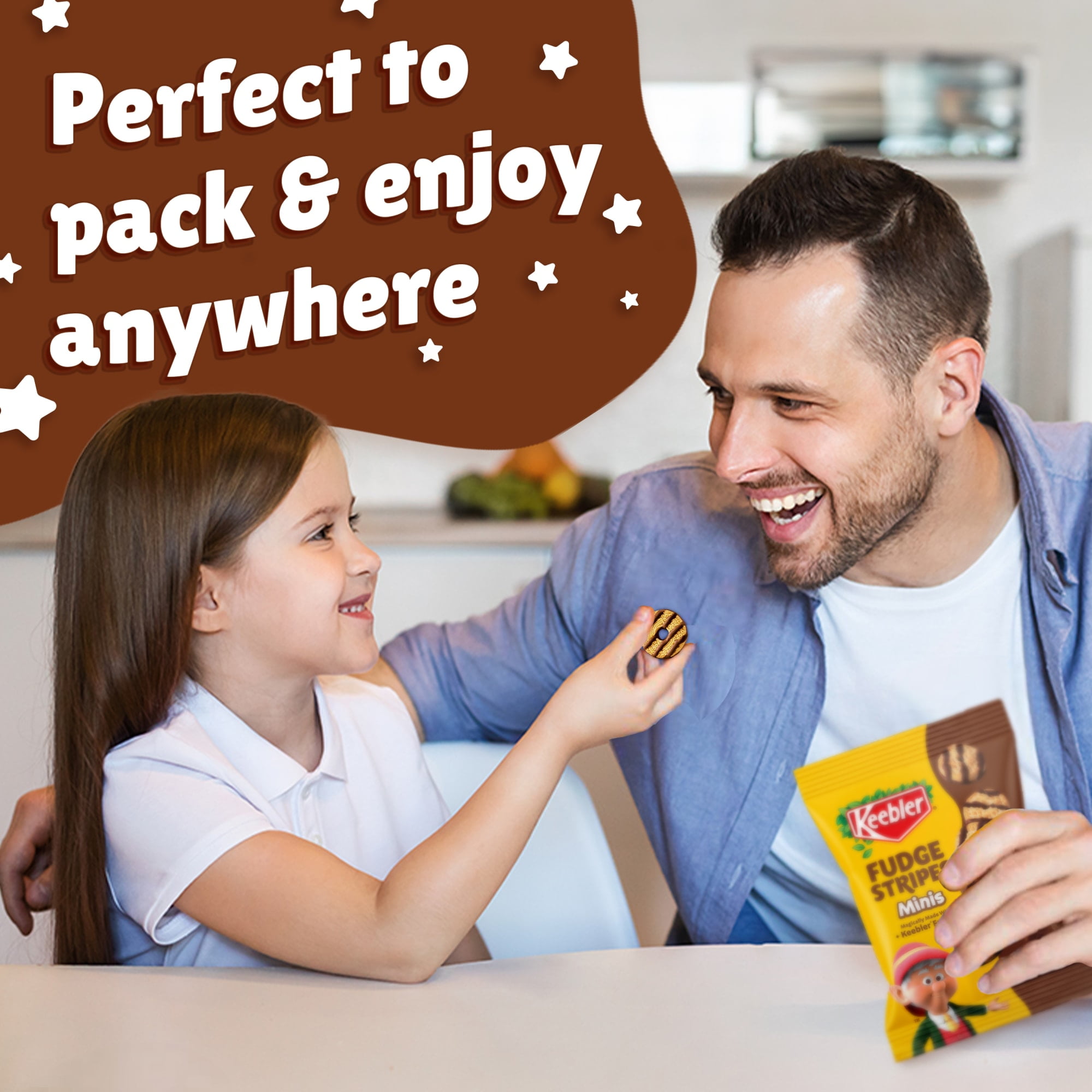 Keebler Fudge Stripes Minis, Original Shortbread Cookies Coated in Keebler Fudge, 10 oz, 10 Count
